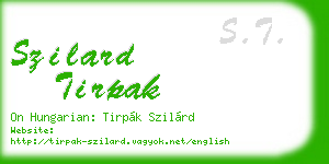 szilard tirpak business card