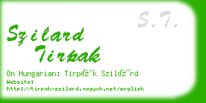 szilard tirpak business card